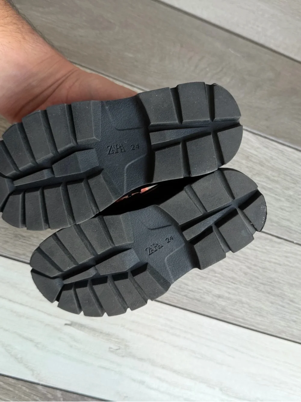 Zara Black Studded Lug Sole Loafers